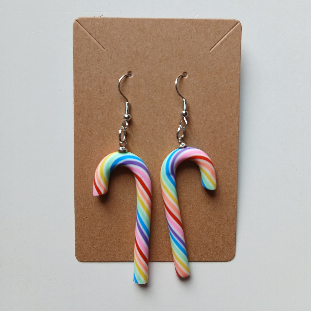 Fashion Jewelry Rainbow Candy Cane Earrings Fashion Jewelry Rainbow Candy Cane Earrings